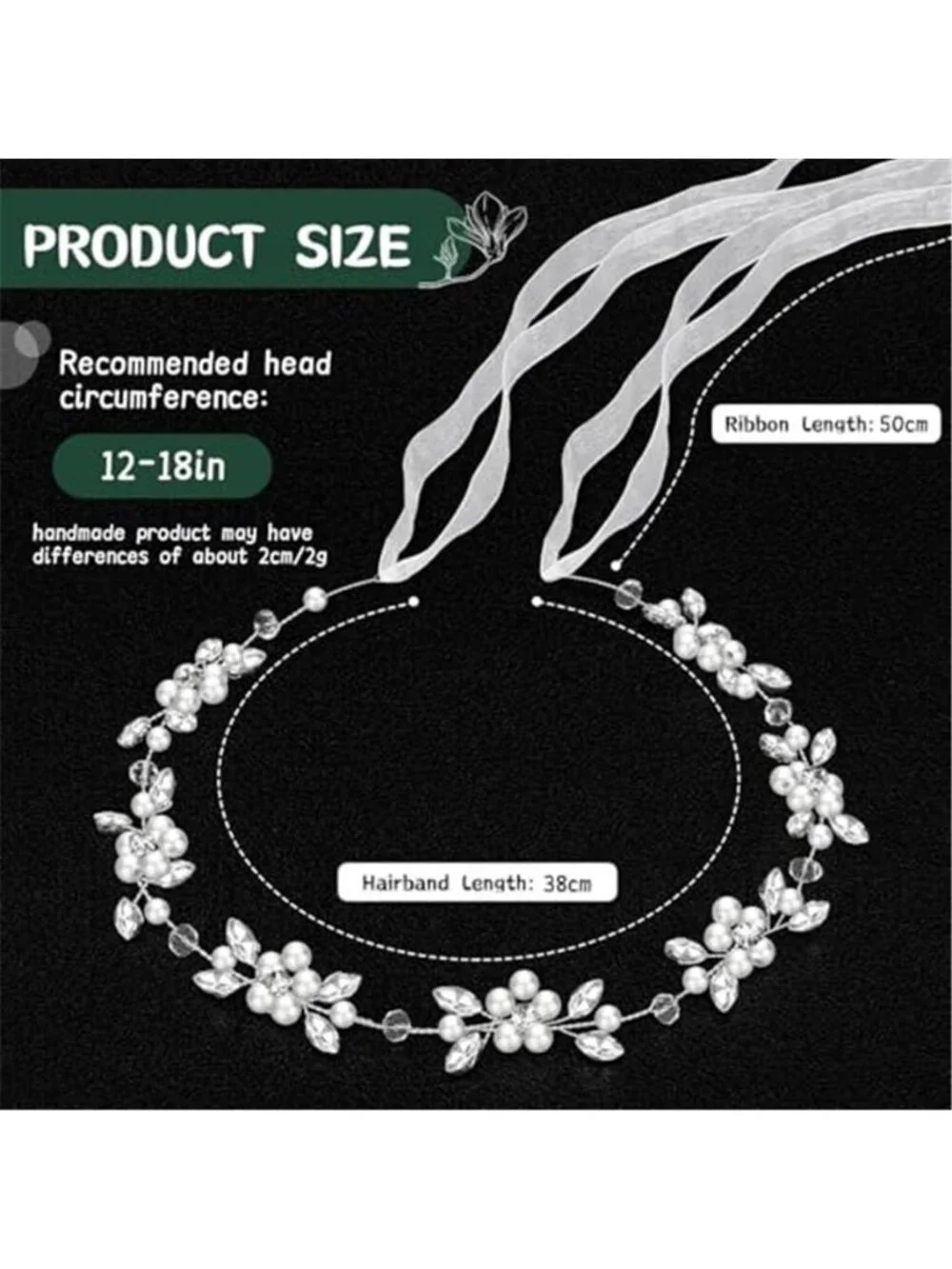 Pearl Rhinestone Flower Wedding Hair Headband Bridal Accessories Silver White